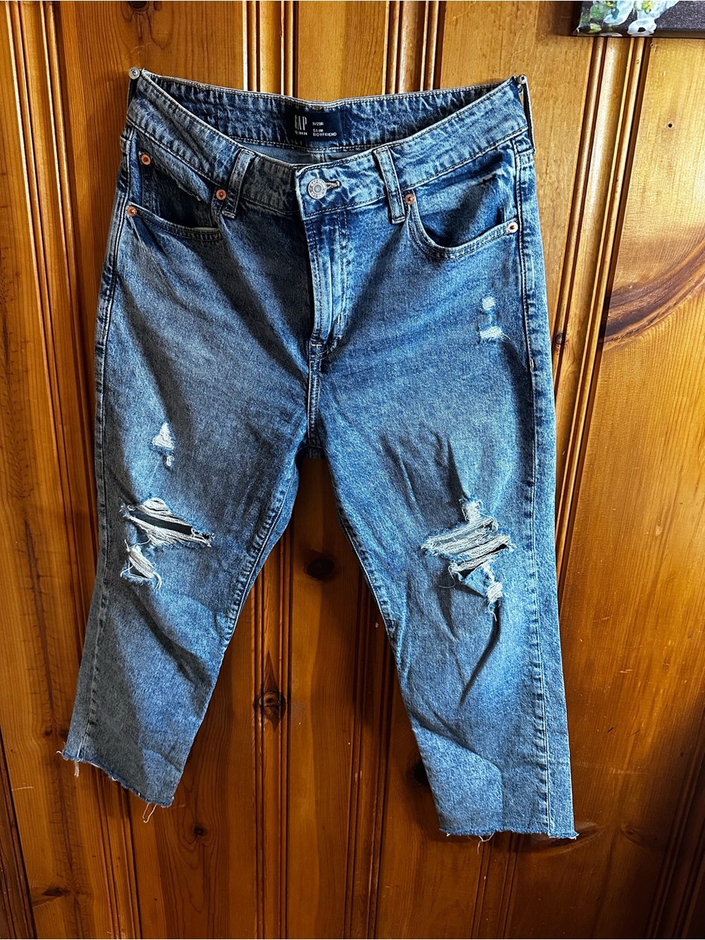 GAP Women's Relaxed Distressed Blue Denim Jeans